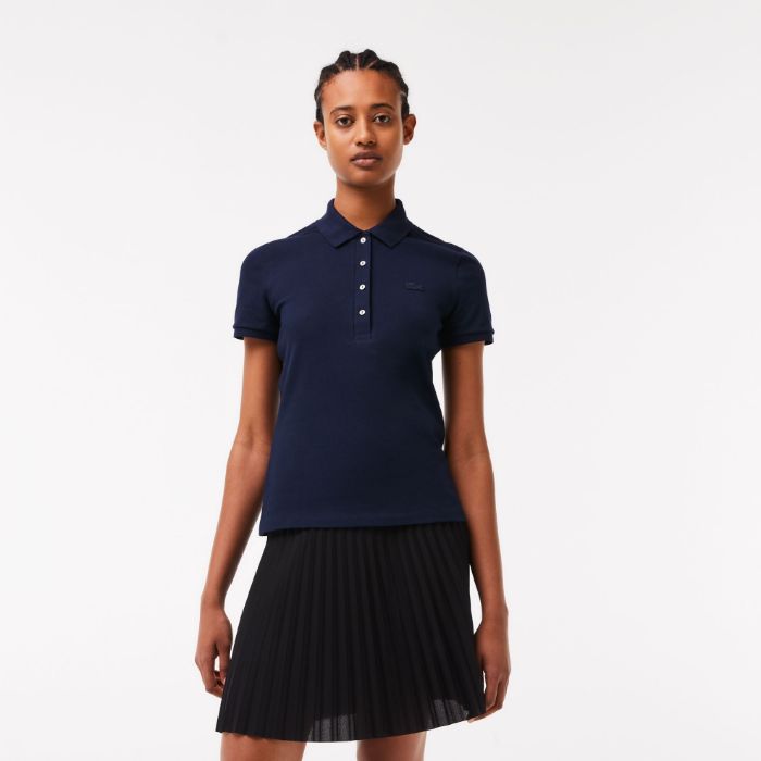 Εικόνα της Γυναικεία Stretch Cotton Piqué Polo Μπλούζα Slim Fit