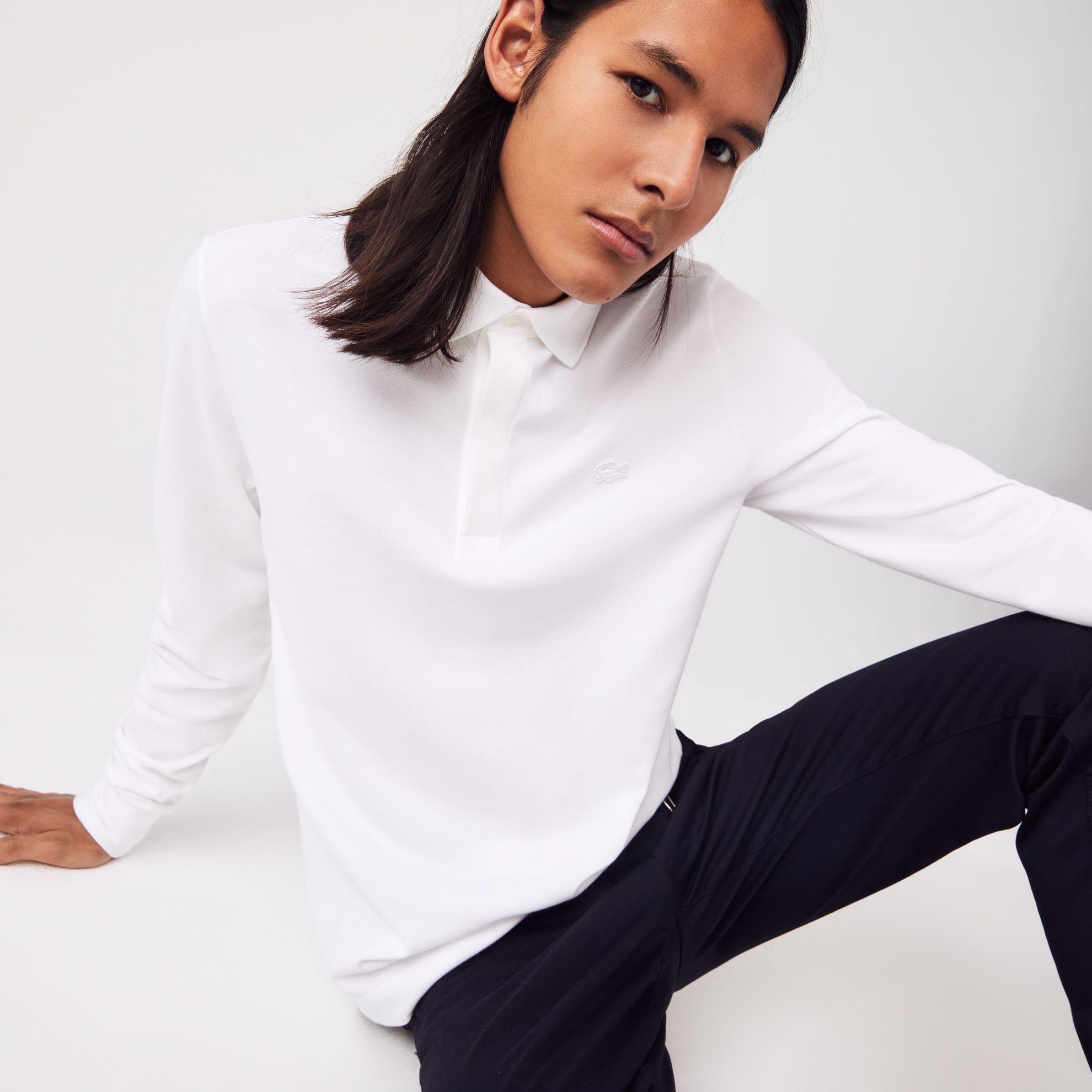 Εικόνα της Smart Paris Μακρυμάνικη Polo Μπλούζα Stretch Cotton Piqué 