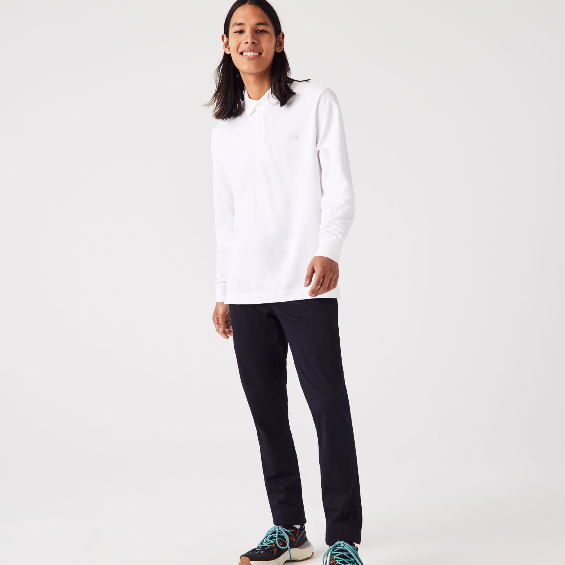 Εικόνα της Smart Paris Μακρυμάνικη Polo Μπλούζα Stretch Cotton Piqué 