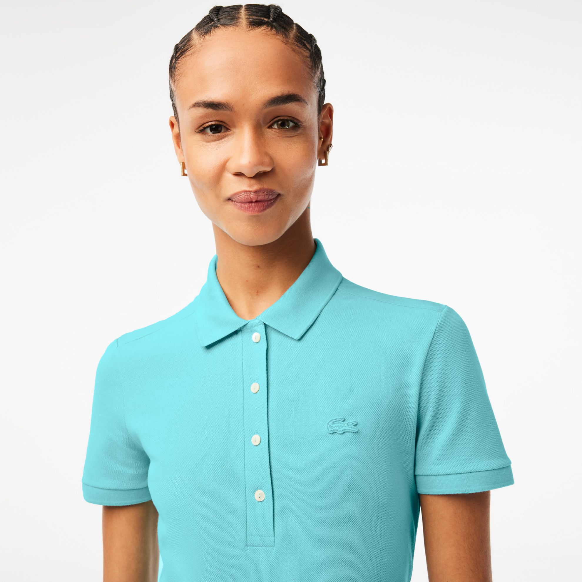 Εικόνα της Γυναικεία Stretch Cotton Piqué Polo Μπλούζα Slim Fit