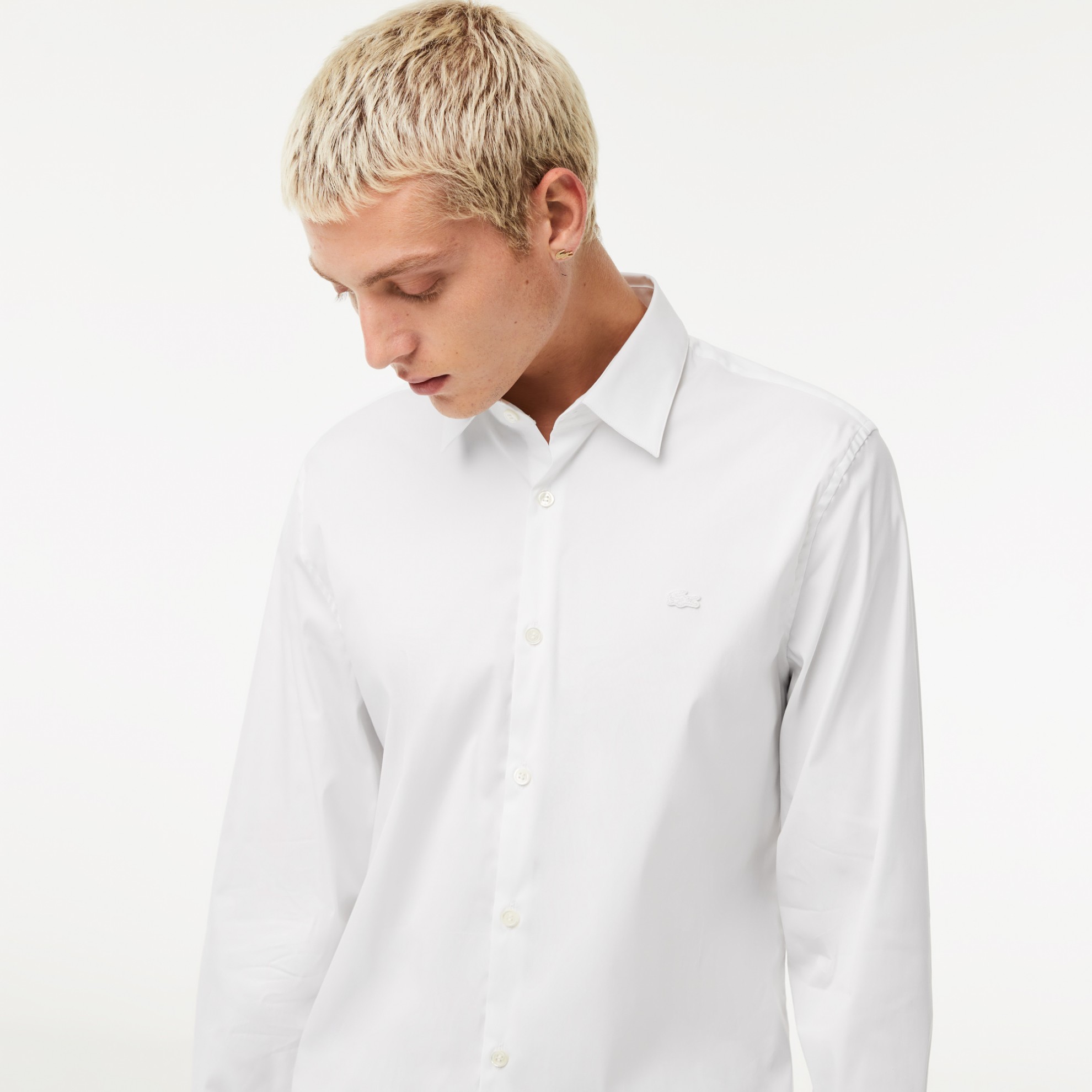 Εικόνα της Ανδρικό French Collar Cotton Poplin Πουκάμισο Slim Fit