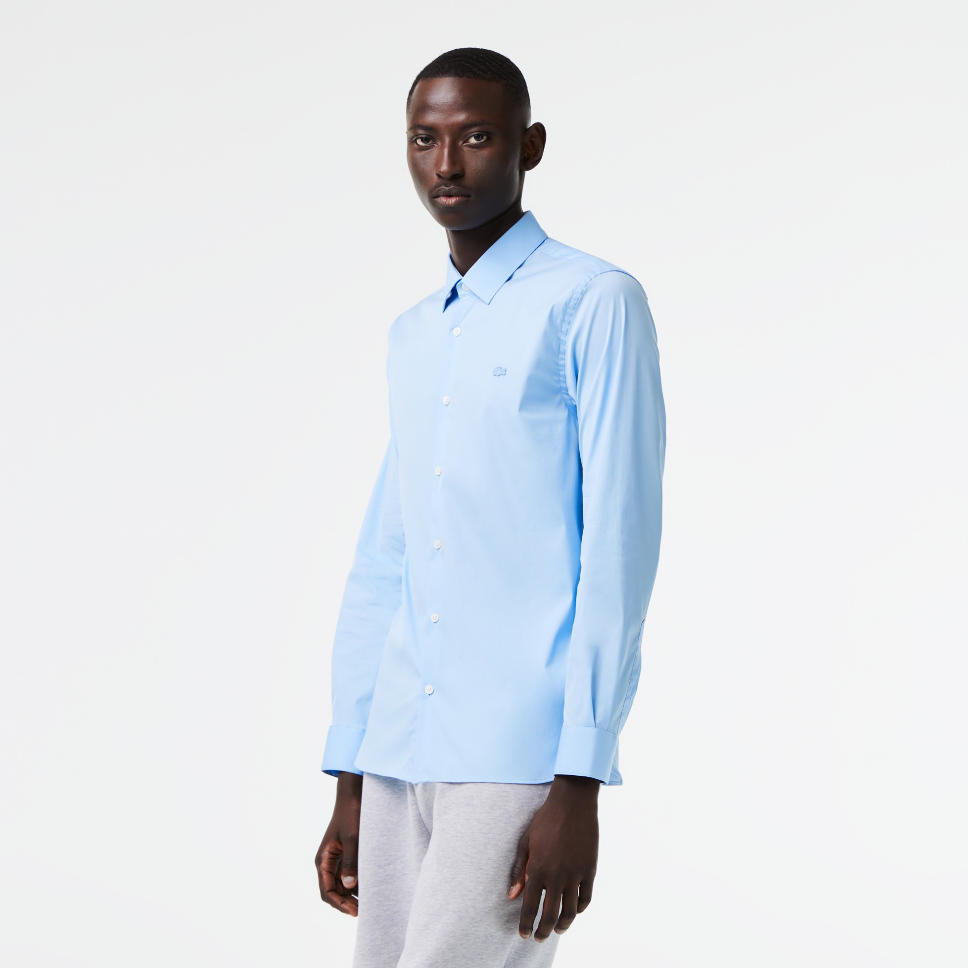 Εικόνα της Ανδρικό French Collar Cotton Poplin Πουκάμισο Slim Fit