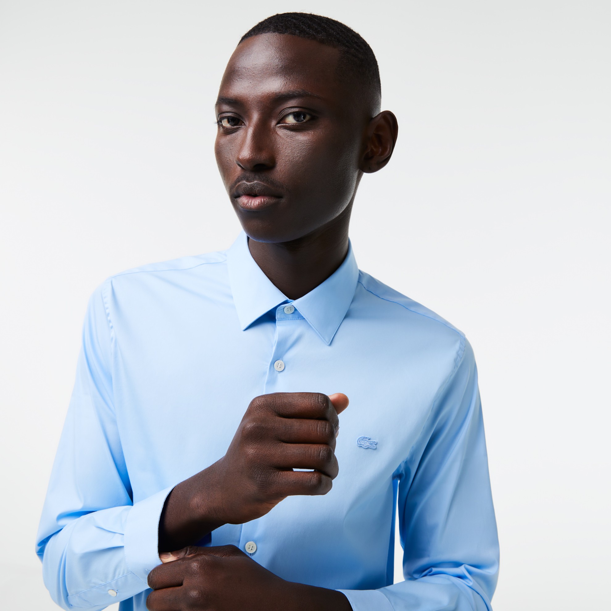 Εικόνα της Ανδρικό French Collar Cotton Poplin Πουκάμισο Slim Fit