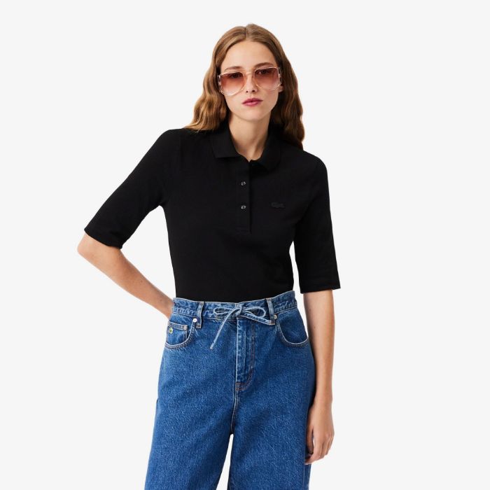 Εικόνα της Γυναικείο Slim Fit L.12.D Μπλουζάκι polo τριών τετάρτων μανίκι