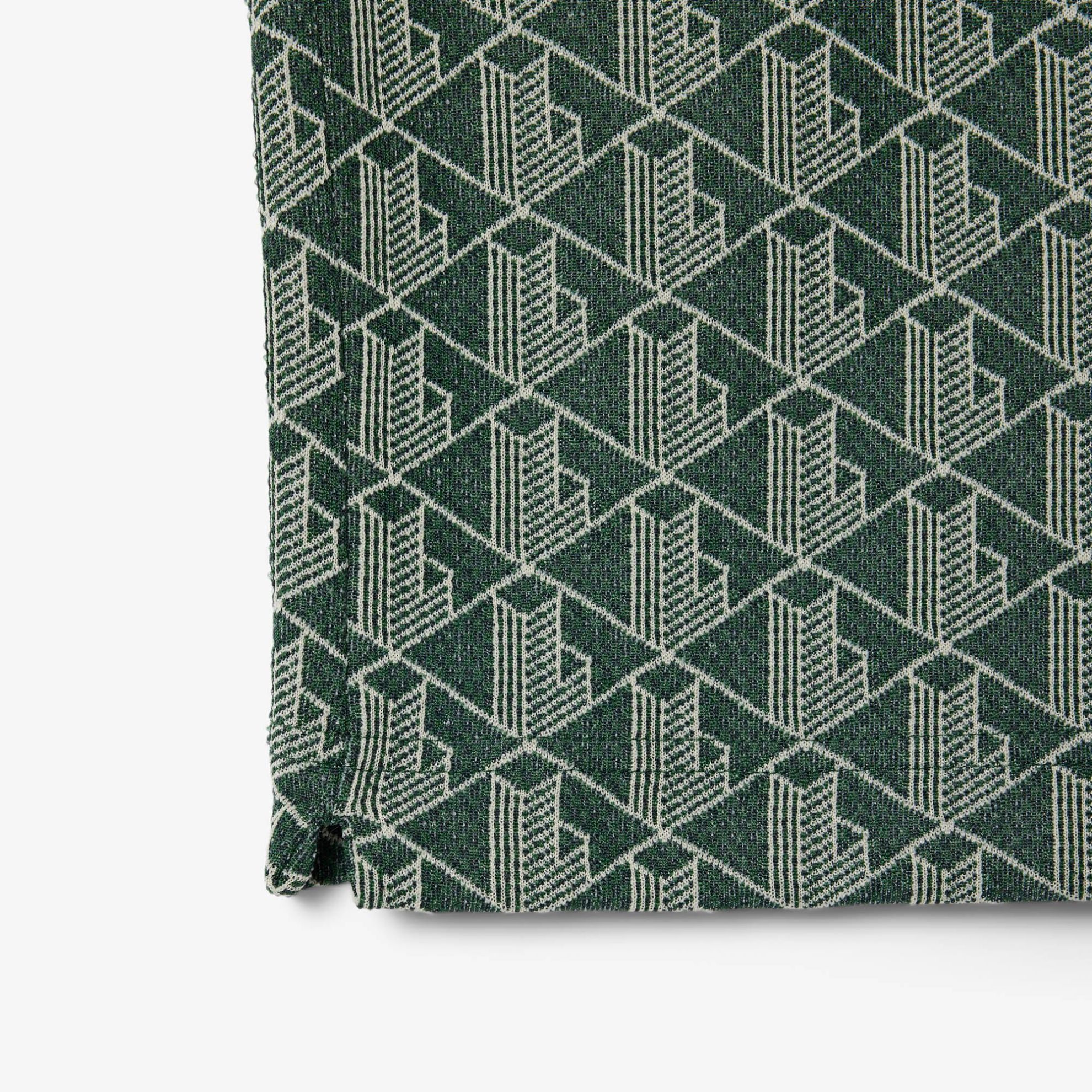 Εικόνα της Ανδρική Contrast Collar Monogram Motif Polo Μπλούζα Classic Fit