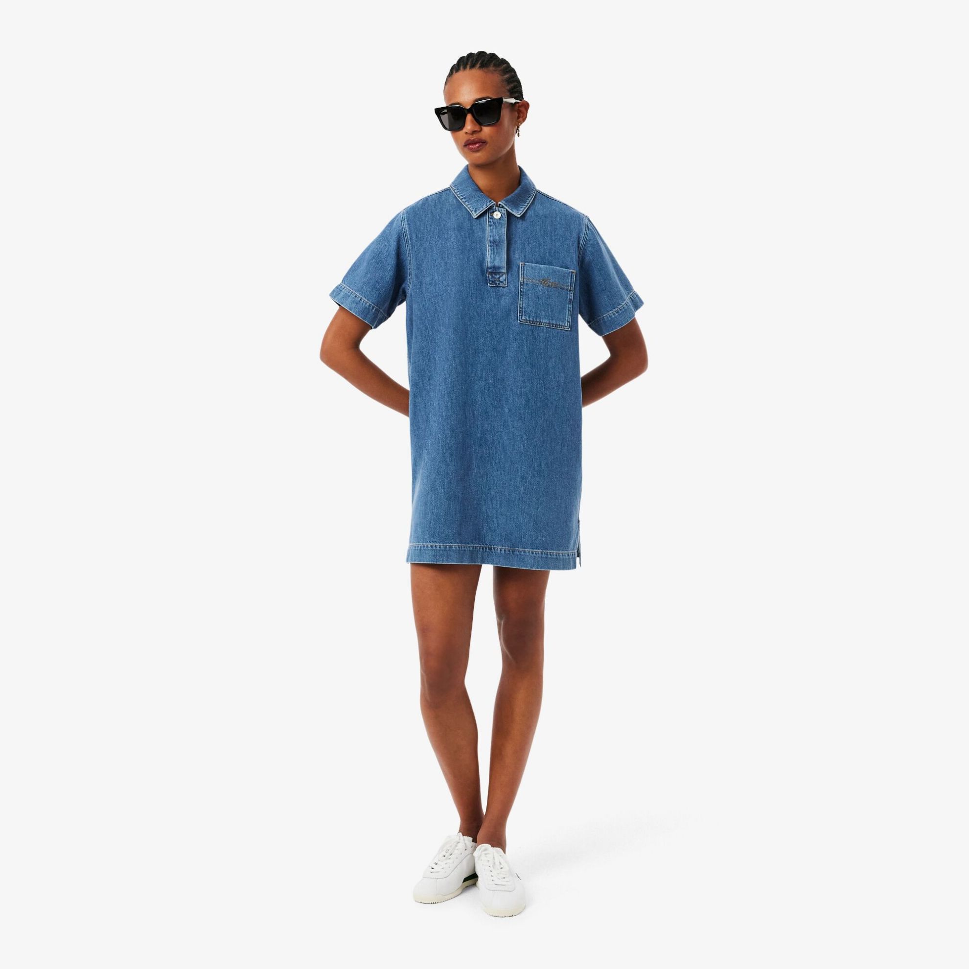 Εικόνα της Oversized Denim Polo Φόρεμα