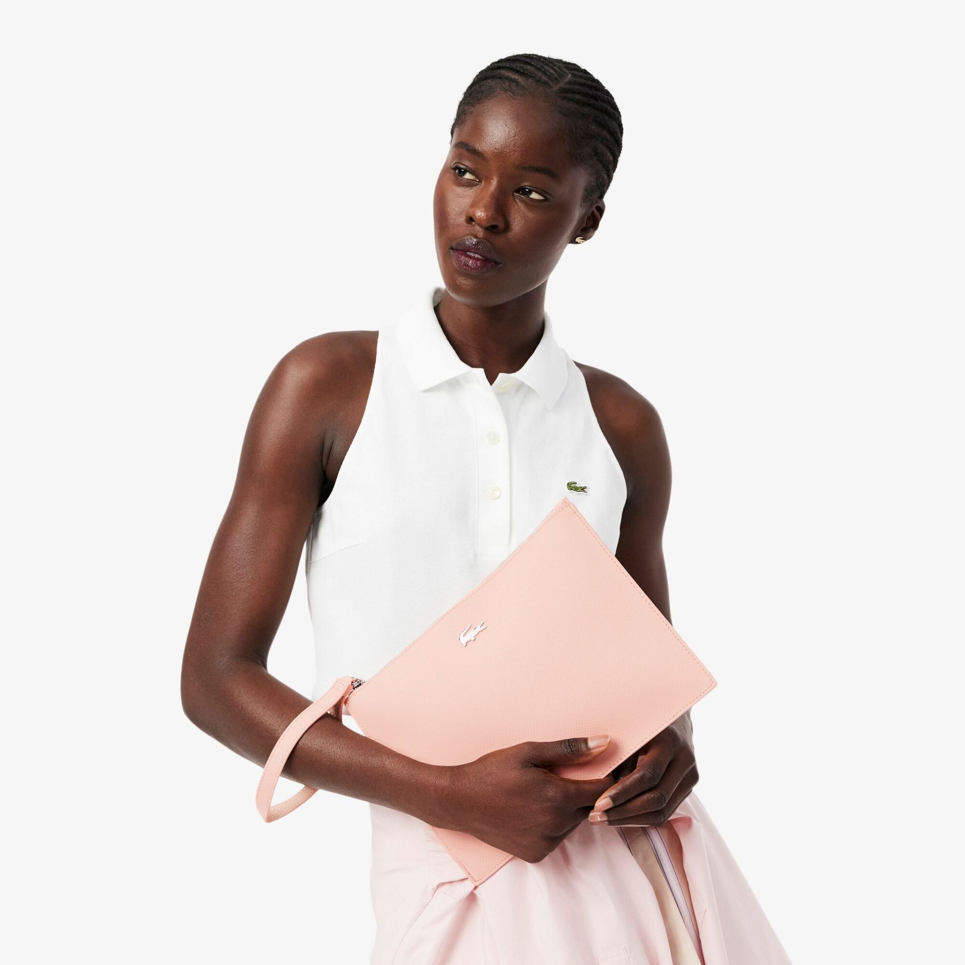 Εικόνα της Unisex Anna Coated Piqué Canvas Clutch με Φερμουάρ