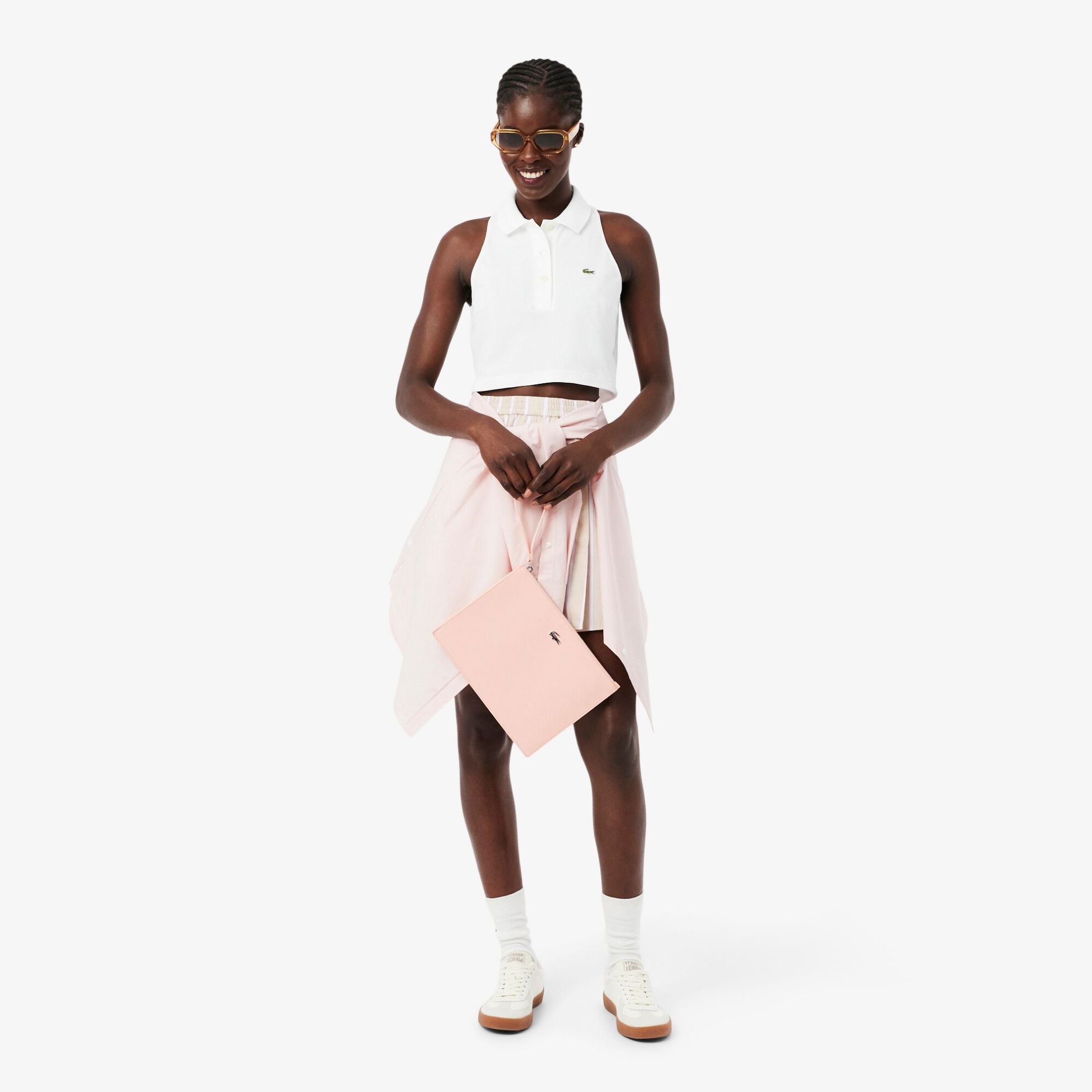 Εικόνα της Unisex Anna Coated Piqué Canvas Clutch με Φερμουάρ