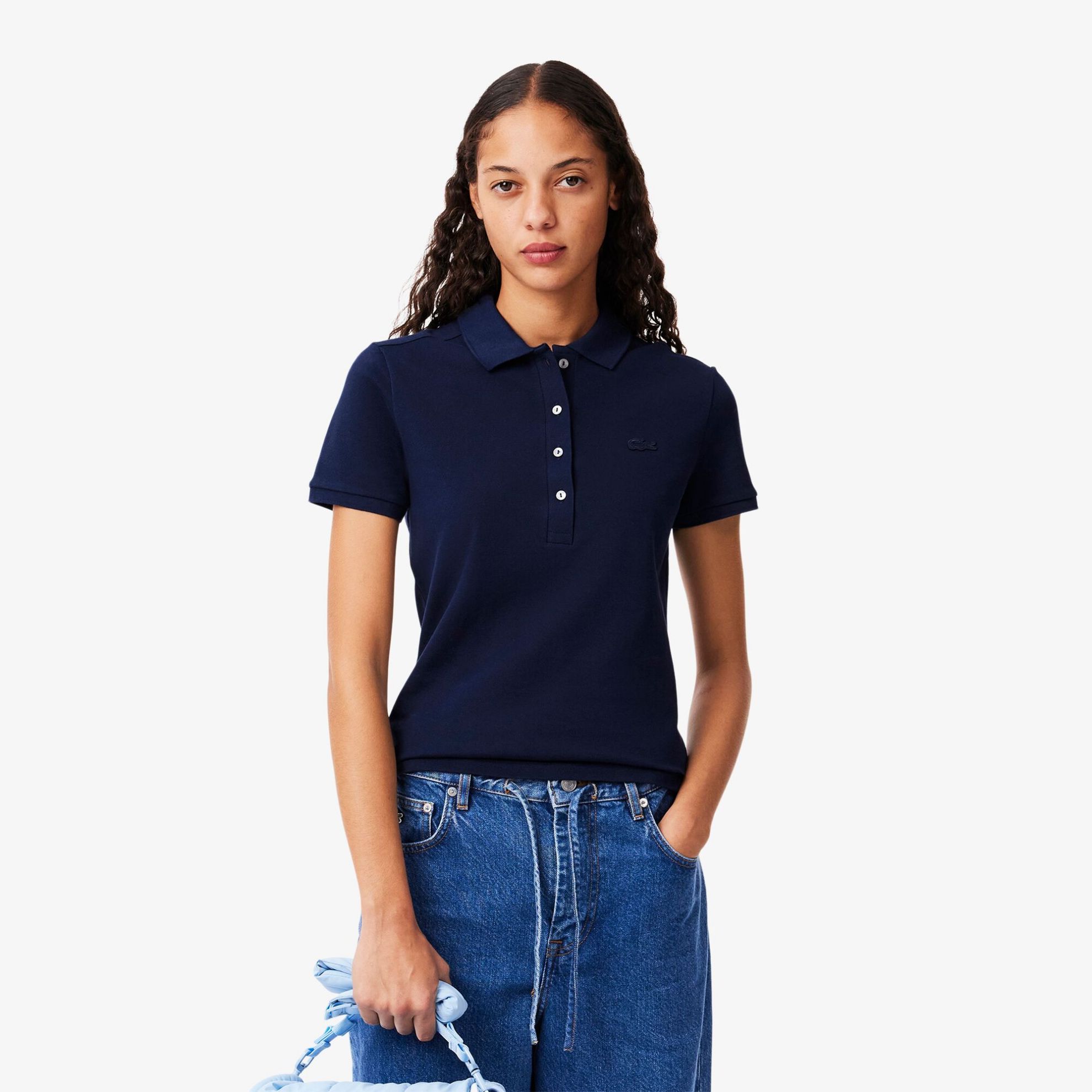 Εικόνα της Γυναικεία Stretch Cotton Piqué Polo Μπλούζα Slim Fit