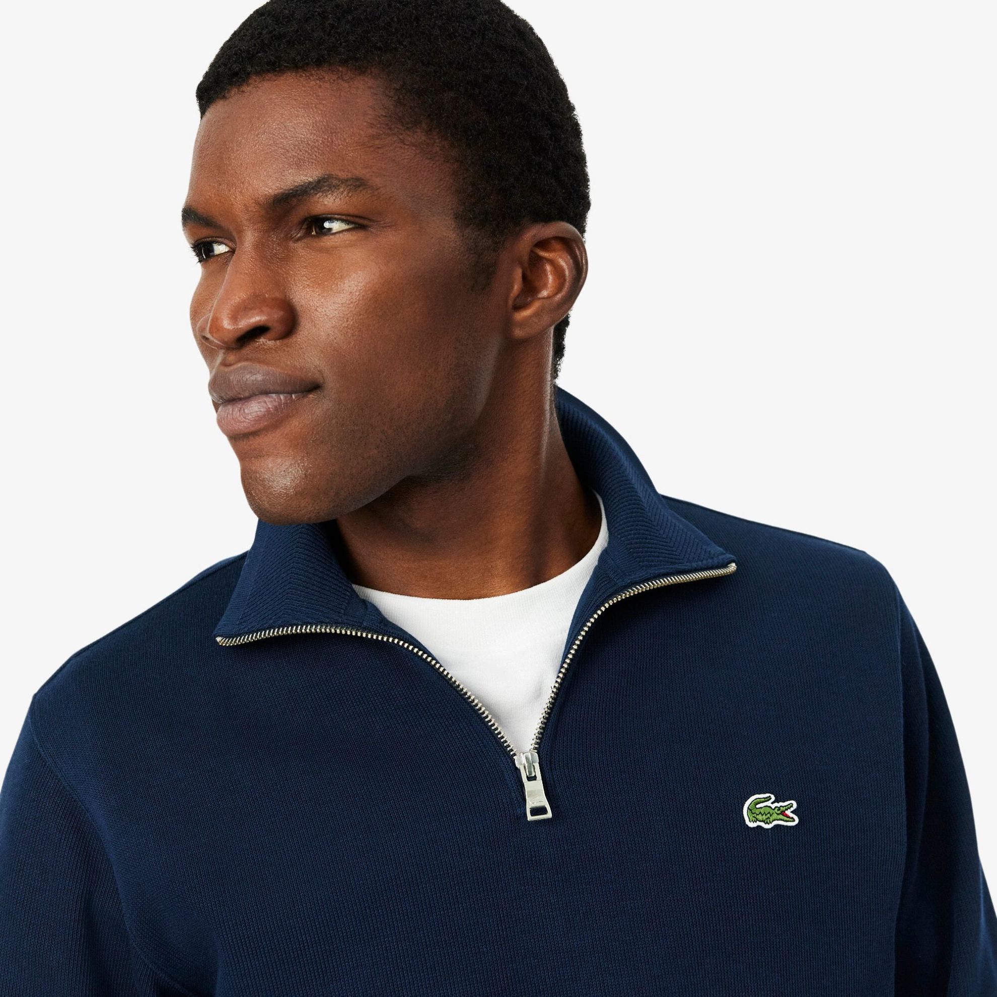 Εικόνα της Ανδρικό Zippered Stand-Up Collar Βαμβακερό Φούτερ
